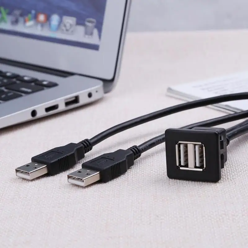 Кабель удлинитель с двумя USB разъемами 1 м|usb flush mount|usb flushusb car cable |