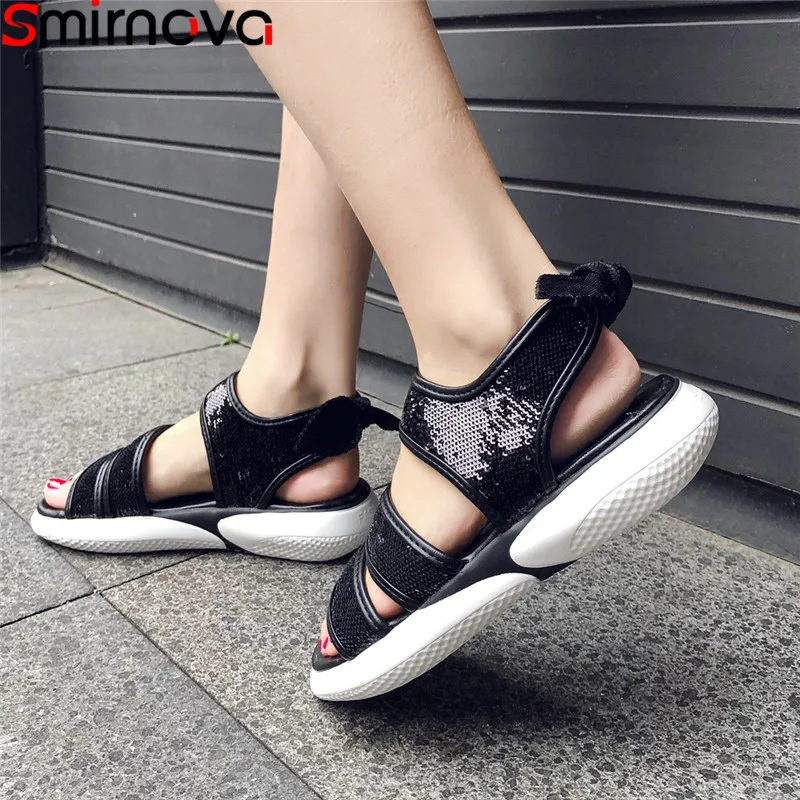 

Smirnova large size 34-46 fashion summer new shoes woman casual flat platform sandals women comfortable bling female shoes 2019