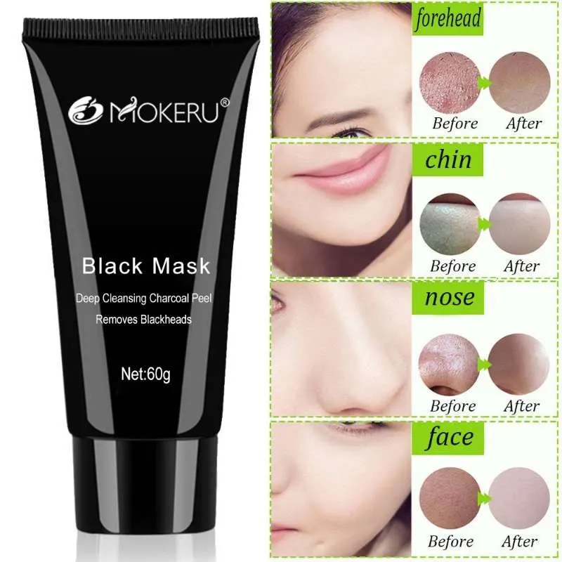 Mokeru 1 шт Профессиональный натуральный глубокой очистки peel off mask маска от черных точек маска для лица бамбуковый уголь маска от угрей для женщин