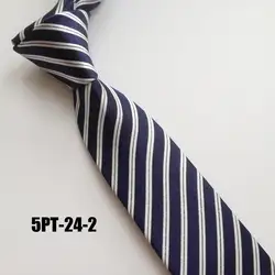 5 см молодых Для мужчин узкий галстук мода Бизнес Галстуки Темно-синие с белыми полосами