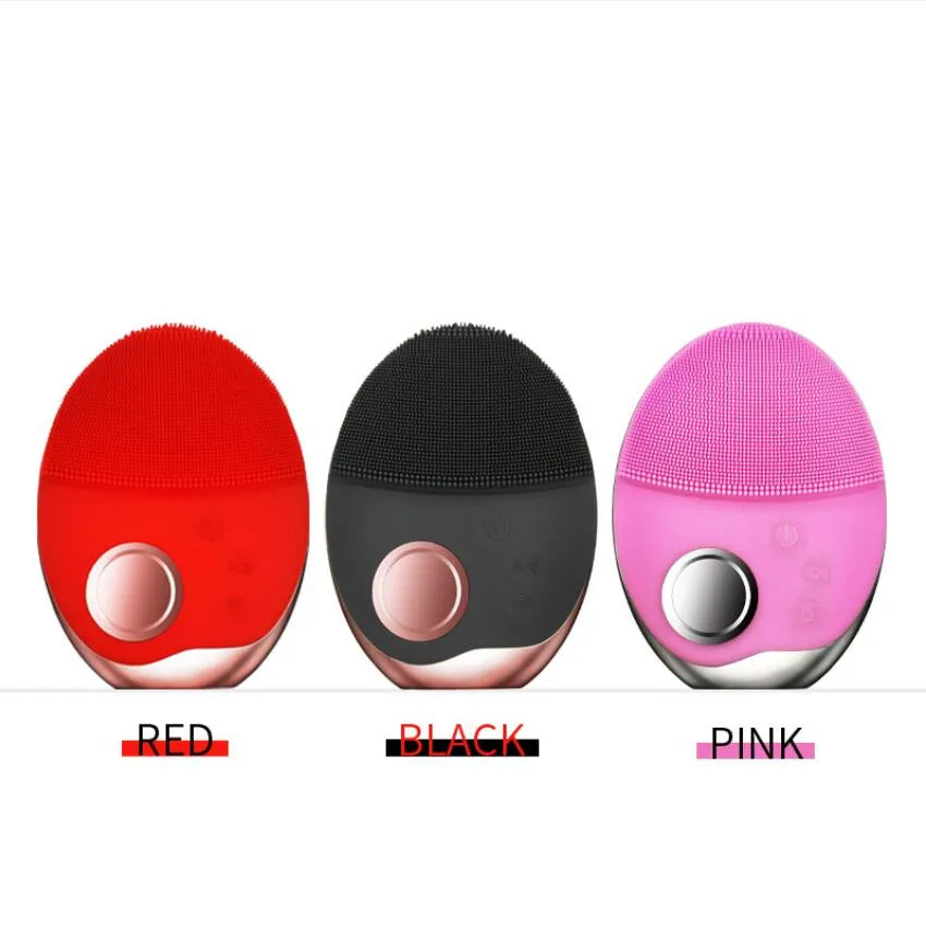 

Mini Electric Ultrasonic Wireless-charging Facial Cleansing Brush Silicone Rechargeable Face Waterproof Massager with Photon