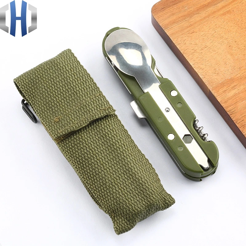 

Outdoor Multi-purpose Tableware Cutlery Three-piece Detachable Camping Hiking Trekking Knife Gift Knife