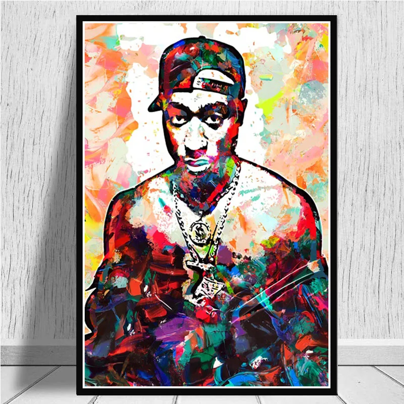 2pac Tupac известный Фредди Меркурий рэпер звезда картина маслом постер на холсте