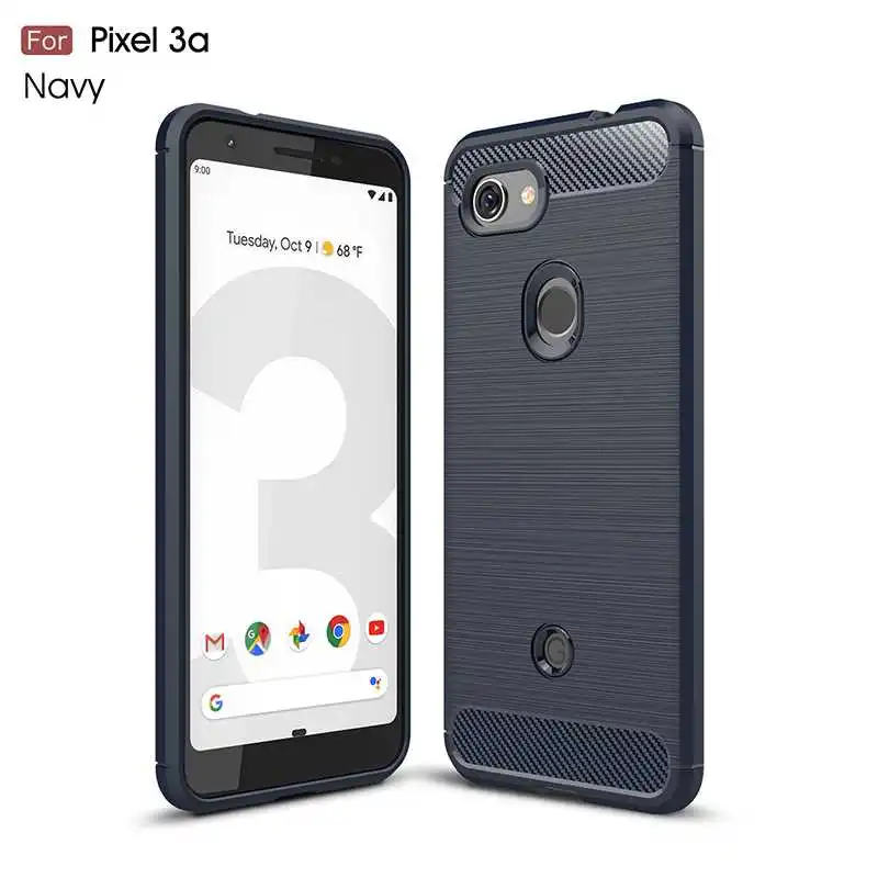 Противоударный мягкий ТПУ чехол из углеродного волокна для Google Pixel 3a 3A XL телефона