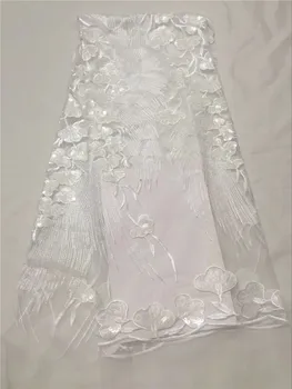 

2018 Newest Fancy Pattern Paillette Mesh Lace Fabric Peach High Quality Allover Sequence French Tulle Lace Fabric white Pink