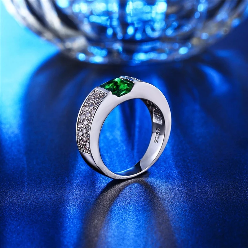 Dodo 585 Fashion Engagement Rings Women Square Green Stone Crystal Unique Anel Party Ring Wedding Vintage Jewelry Bijoux DR210 (2)
