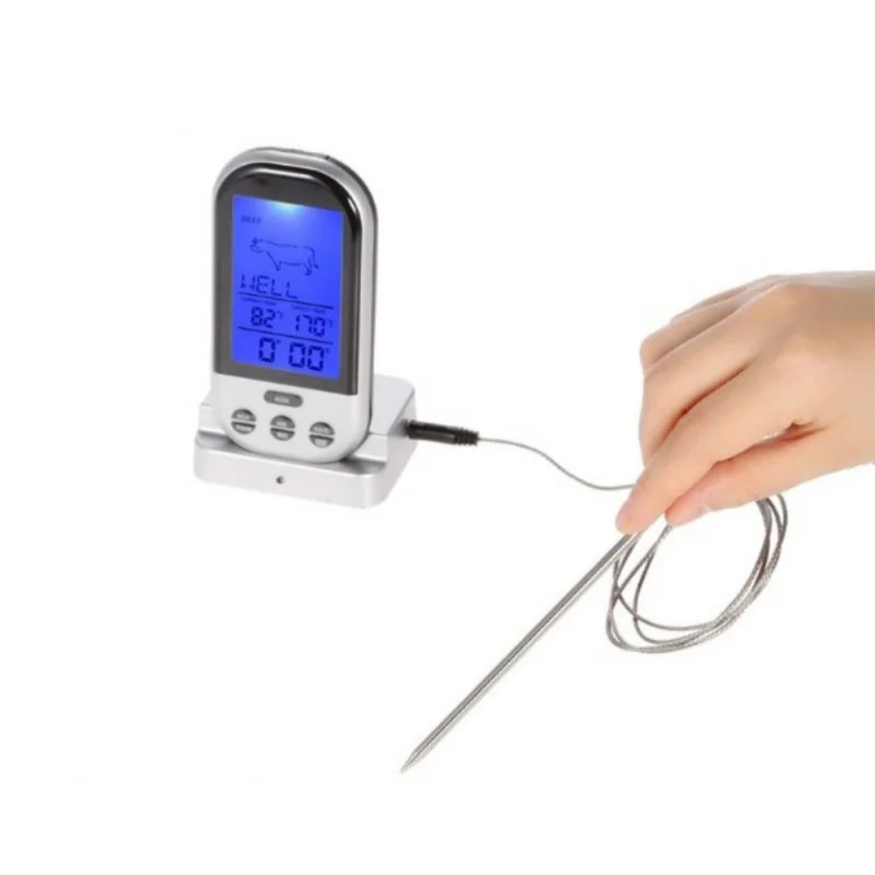 Цифровой Кухонный Термометр для барбекю, электронный датчик для приготовления пищи, термометр для мяса, воды, молока, таймер, кухонный датчик температуры