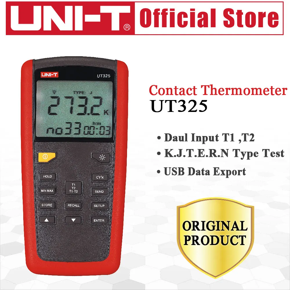 

UNI-T UT325 Contact Type Termometers Range -200~1375 USB Interface Industrial Temperature Test Selection Type K.J.T.E.R.S.N