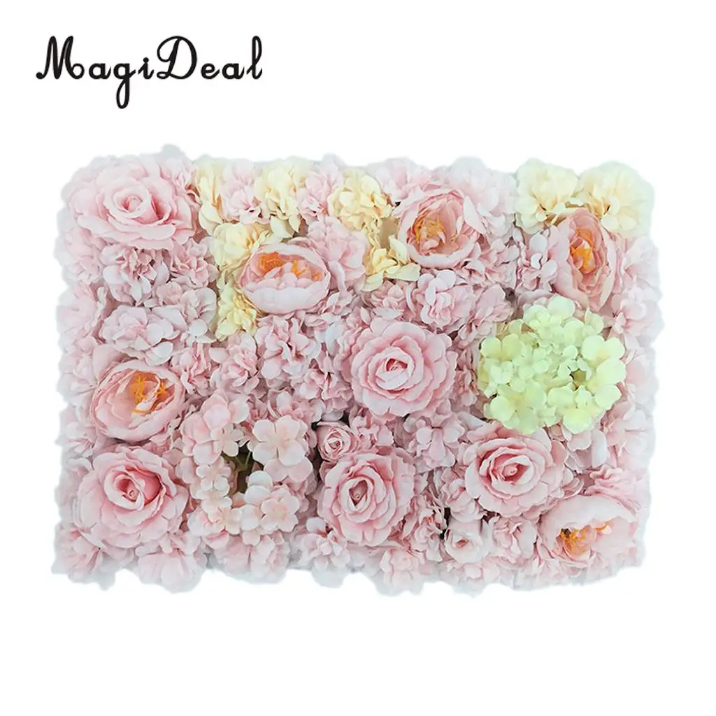 Artificial Flower Roses Wall Panel Wedding Stage Backdrop Home Shop Window Decorative Forals 7 Colors Pick