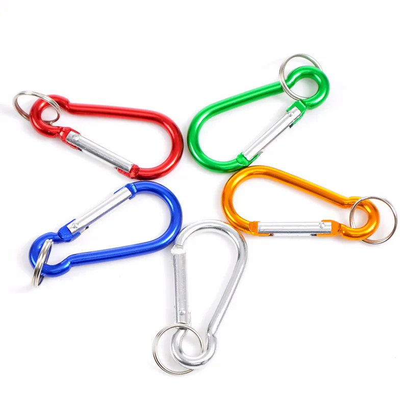 

10 Sets Carabiners Climbing Camp Key chains Clips Hooks Mixed 5cmx2.5cm 16mmx2mm