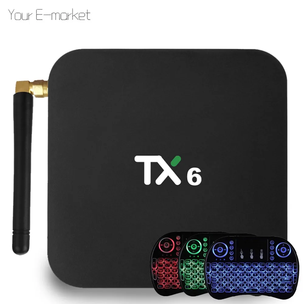

Tanix TX6 TV Box Android 9.0 4K IPTV Smart Box 4GB DDR3 32GB/64GB Dual-WiFi Allwinner H6 BT5.0 H.265 Media Player+i8 Keyboard