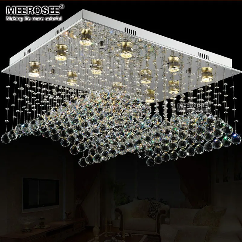 Современный кристаллический Потолочный светильник, прямоугольная кристальная потолочная лампа для фойе, столовой, Хрустальный подвесной светильник, высокое качество, гарантия