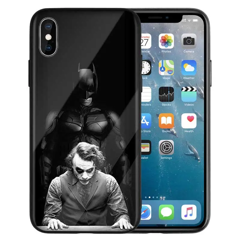 Закаленное стекло чехол для iPhone 7 Чехол для iPhone X 7 6 8 Plus для iPhone 11 11Pro XS MAX XR Бэтмен Джокер Темный рыцарь чехол - Цвет: 10