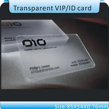 200 шт. прозрачный Пластик карты типографии подарок VIP карта/песочного цвета/85.5x54mmx0.36mm