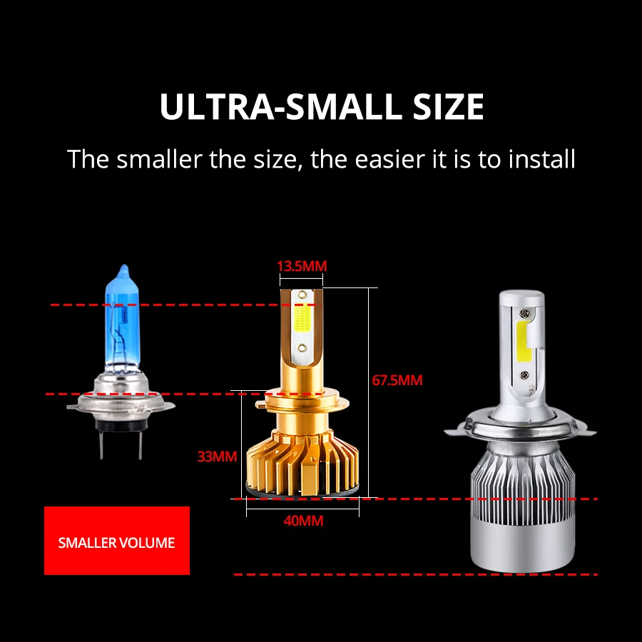 Avacom 2 шт. h4 led h7 автомобильные лампы для фар комплект LED 3000K 6500K 8000K 72W 8000LM H1 H11 9005 HB3 9006