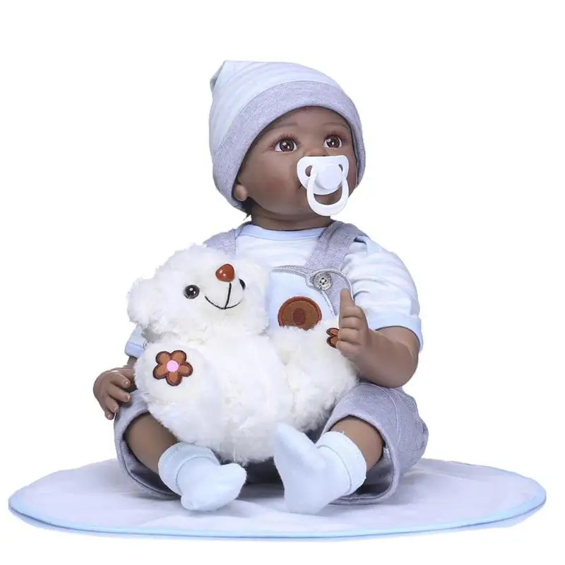 

NPK 22in Reborn Baby Doll Soft Silicone Imitation Newborn Kids Playmate Toy