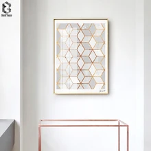 Скандинавские геометрические кубические плакаты и принты, настенные художественные картины на холсте, настенные картины для гостиной, украшения дома