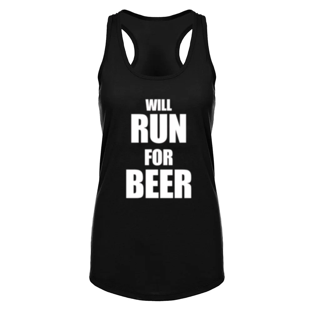 

Womens Will Run For Beer Fitness Racerback Workout Tank Tops