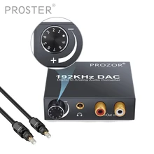 Proster DAC аудио цифровой преобразователь RCA 3,5 мм выход с регулятором громкости L/R декодер Toslink в аналоговый для домашнего кинотеатра DVD