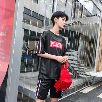 

Spot 2019 Spring New Men's Leisure Suit Alphabet Shorts