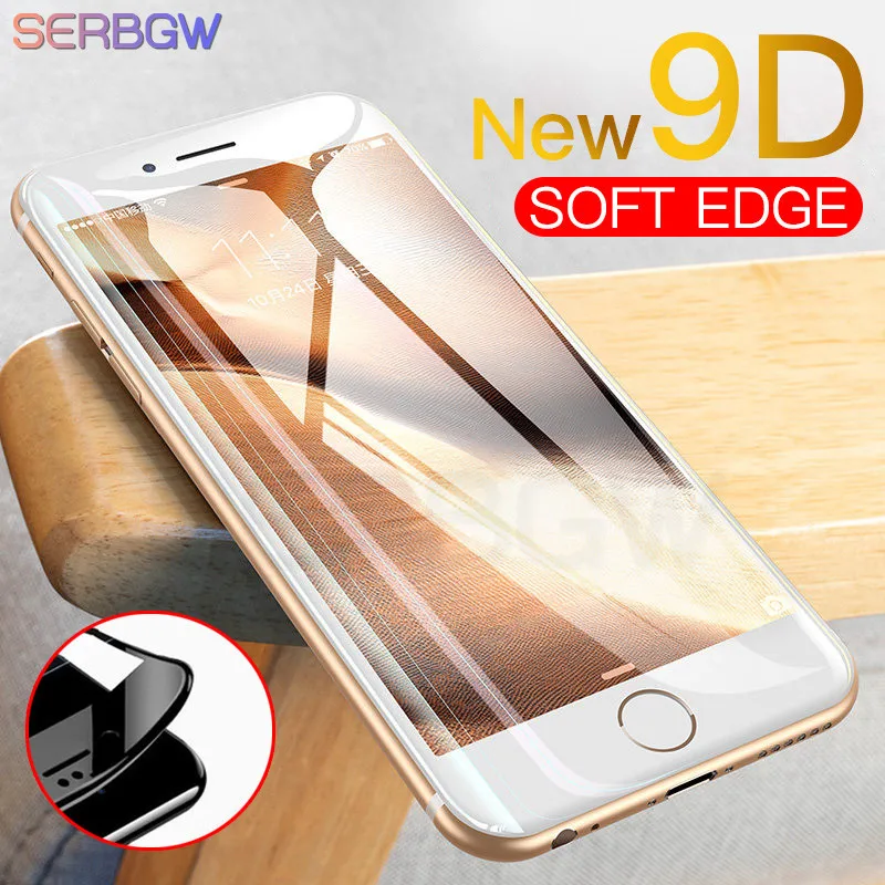Защитное стекло 9D для iPhone полное покрытие закаленное 8 7 6 6s Plus X XR XS 11 Pro Max защитная