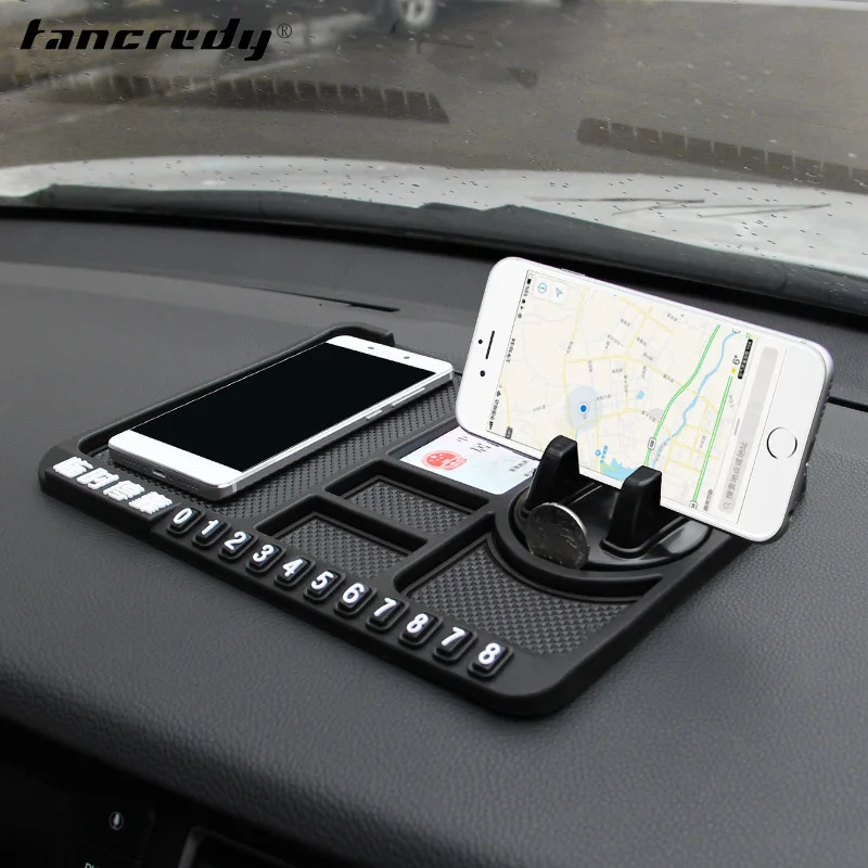 

Multifunction Black Auto Temporary Car Parking Card Anti-Slip Silicon Car Dashboard Sticky Pad Non-Slip Mat GPS Phone Holder