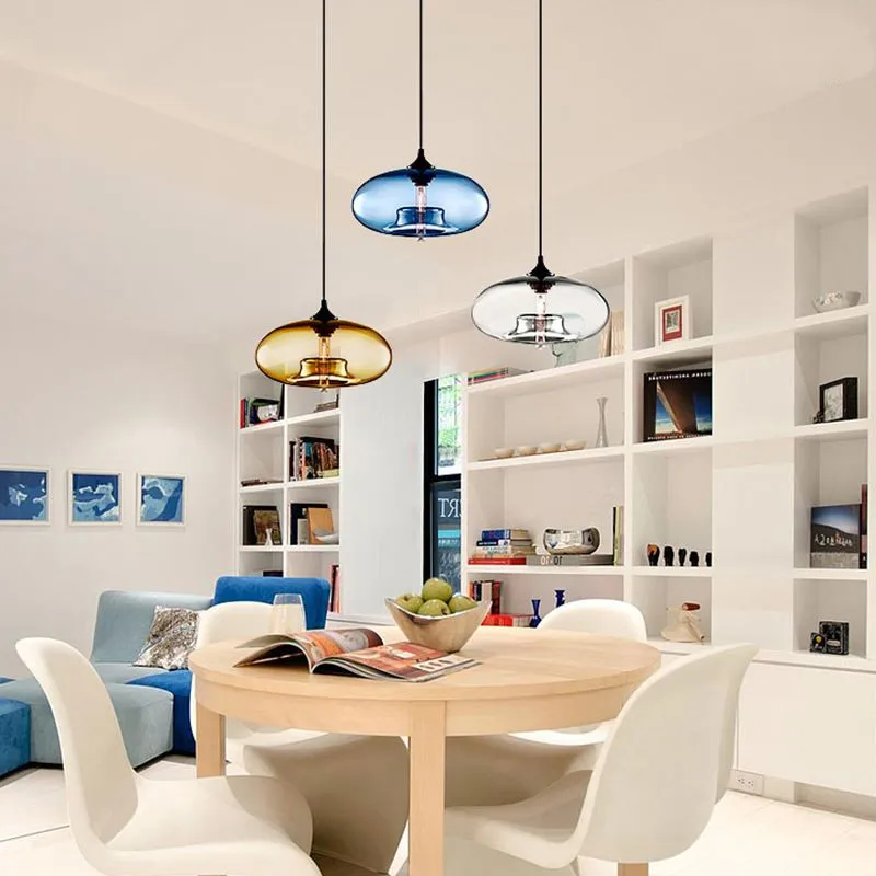 Современный многоцветный стеклянный подвесной светильник в форме милого шара, лампа для кухни, островной светильник, светодиодный подвесной светильник Эдисона