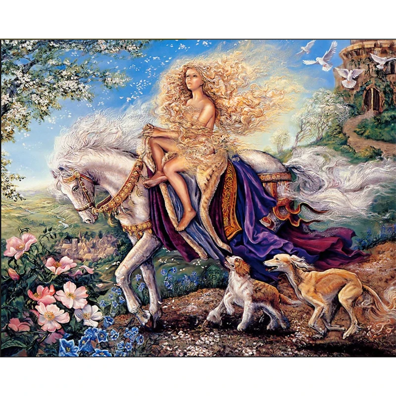 

Full Square 5D Diy Diamond Painting Cross Stitch Diamond Embroidery Diamond Mosaic Horseback riding woman Decorative Painting