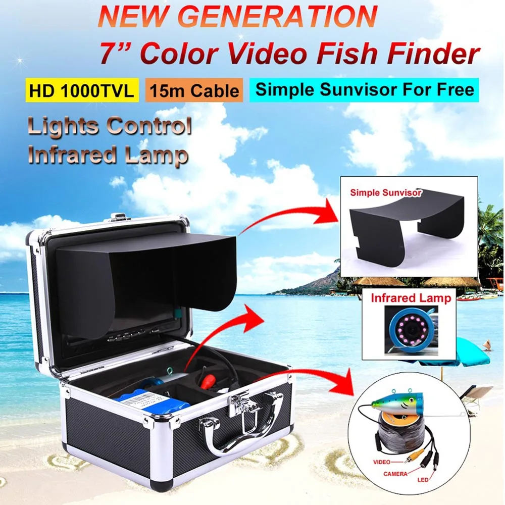 Горячие Продажа Новые 7 &quotцветной экран Fish finder подводная наблюдения Рыбалка