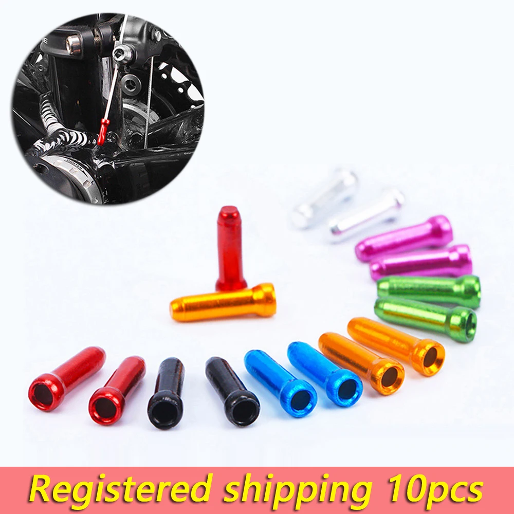 

10 pcs/lot Aluminum Alloy Cycling Bike Brake Line Tips Crimps Bicycles Derailleur Shift Cable End Caps Core Inner Wire Ferrules