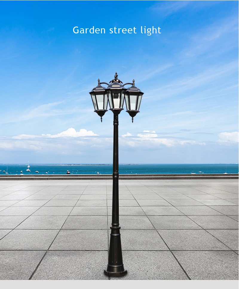 Европейский современный минималистский Водонепроницаемый Открытый сад ландшафтный свет лампы алюминиевая бронза двойной огни E27 лампы освещения