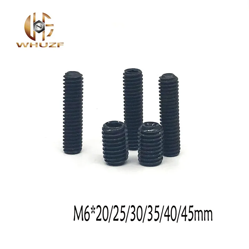 

M6*20/25/30/35/40/45mm 50pcs Metric Thread Black Hex Fastener Socket Cap Head Screws Carbon Steel Screws Nut Headless Nuts