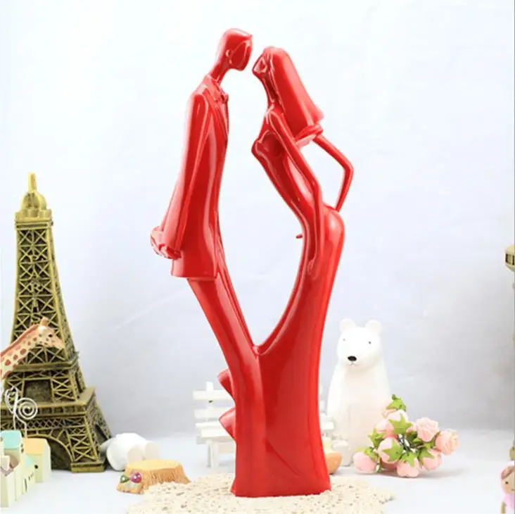 Изделия из смолы Романтическая любовь Свадебные сувениры креативные фигурки целующиеся пары украшения для дома E466 - Цвет: Красный