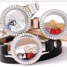 Vinnie дизайн ювелирных изделий из нержавеющей стали кристалл браслет с медальоном стильный кожаный браслеты с 25 мм подвешиваемый кулон 5 шт./партия