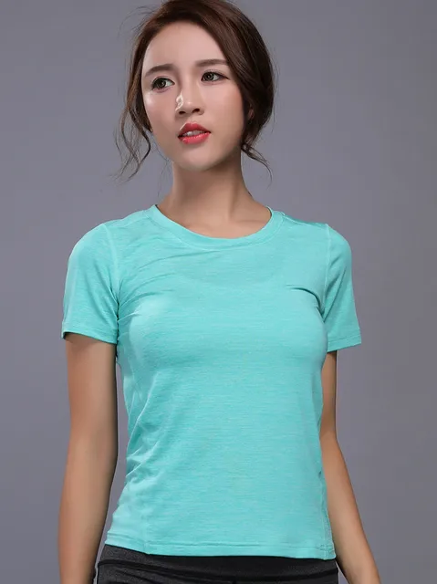 Women Yoga Top short sleeve Sport T Shirt Quick Dry Breathable ...