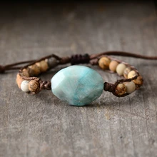 Браслеты для женщин матовый японский Амазонит Плетеный, с бусинами обруч Браслет Ручной Работы Бохо шик Brcelets Прямая поставка ювелирных изделий