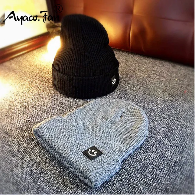 Cute Smile Crochet Knit Cap Beanie 2018 Autumn New Solid Warm Skullies Beanies Caps Female Knitted Hat Ladies Girls Winter Hats
