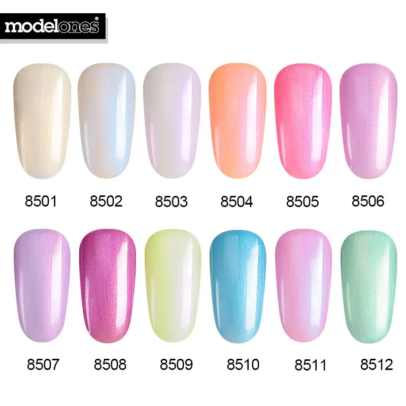  Modelones White Color Pearl Gel Polish Soak Off Shell UV Nail gel Polish Pro Long Lasting Nail Poli