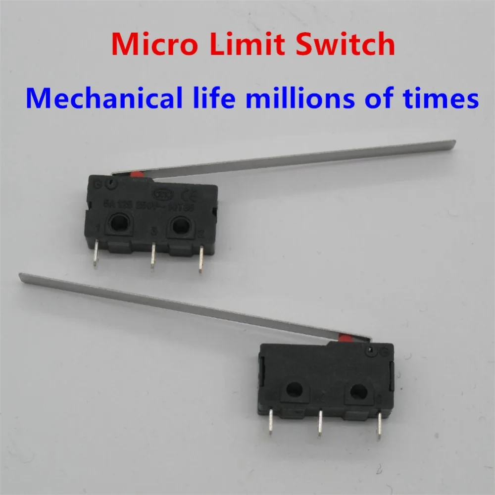10PCS Limit Switch, 3 Pin N/O N/C High quality All New 5A 250VAC Micro Switch Limit Switch Long