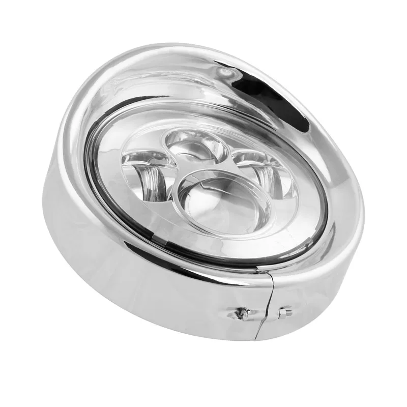 FADUIES 1Pcs 7inch blackChrome LED Headlight Trim Ring For Harley Touring Road King Electra Glide (22)