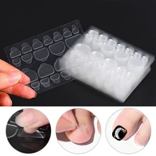 10 листов/упаковка, прозрачные двухсторонние клейкие ленты, наклейки на ногти для пальцев ног для поддельных искусственных ногтей, наклейки из желе