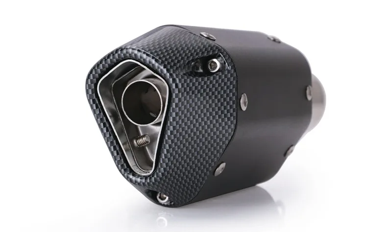 Motorcycle exhaust pipe muffler 38-51mm universal short modified exhaust pipe silencer - Цвет: Черный