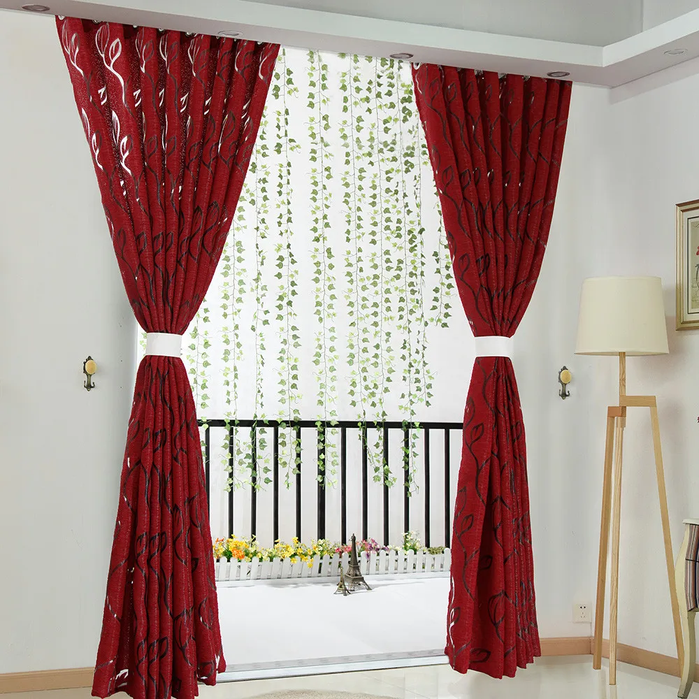 

Home Office 1 PCS Window Curtain Flower Print Divider Voile Drape Panel Valances Curtains Sheer Scarf