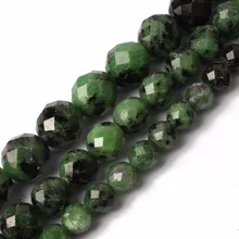 Натуральный граненый эпидот Рубины цоизит камень драгоценный круглый свободные бусины для самостоятельного изготовления ювелирных изделий браслет ожерелье 15 ''6 мм 8 мм 10 мм