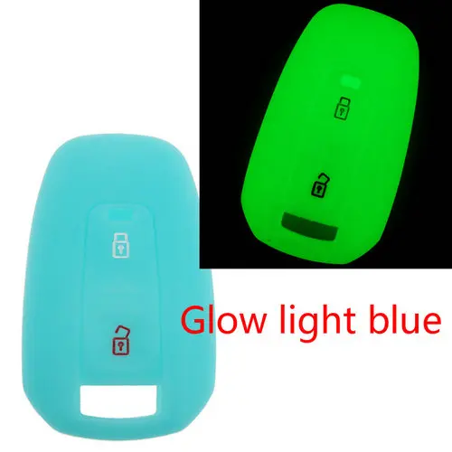 Для TATA Vista Manza Indica 2 кнопки силиконовый чехол для ключей от машины крышка оболочка черный красный синий зеленый - Название цвета: Glow light blue