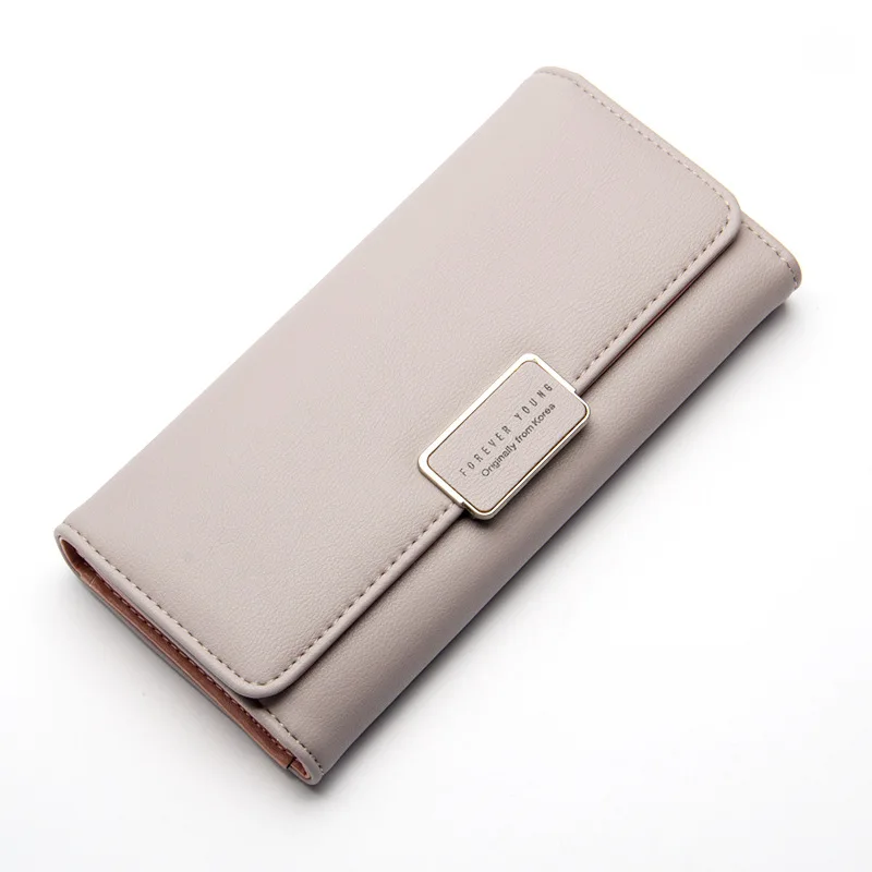 Women Cute Furry Cat Leather Wallet Large Capacity Zipper Travel Wristlet Bags Clutch Cellphone Bag