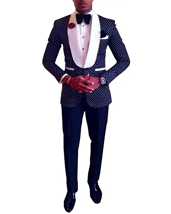 Темно-синие/черный/королевский синий смокинг для шафера, жениха шаль Белый нагрудные Для мужчин костюмы для шафера(пиджак+ брюки+ галстук-бабочка), C584