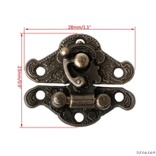 Vintage Zinc Alloy Latch Hasp Pad Chest Lock Plate For Wood Jewelry Box Cabinet