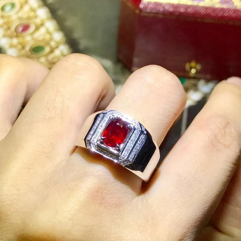 Vip Client Link Customized 1.06ct Natural Pigeon Blood Red Ruby Ring for Men