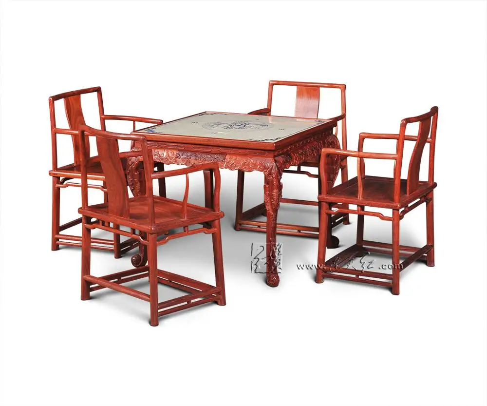 Гостиная отдых и мебель для отдыха набор стол-маджонг и Южное кресло в стиле "Мандарин" 5 шт. наборы двойного назначения Китай палисандр - Цвет: Burma Rosewood Sets